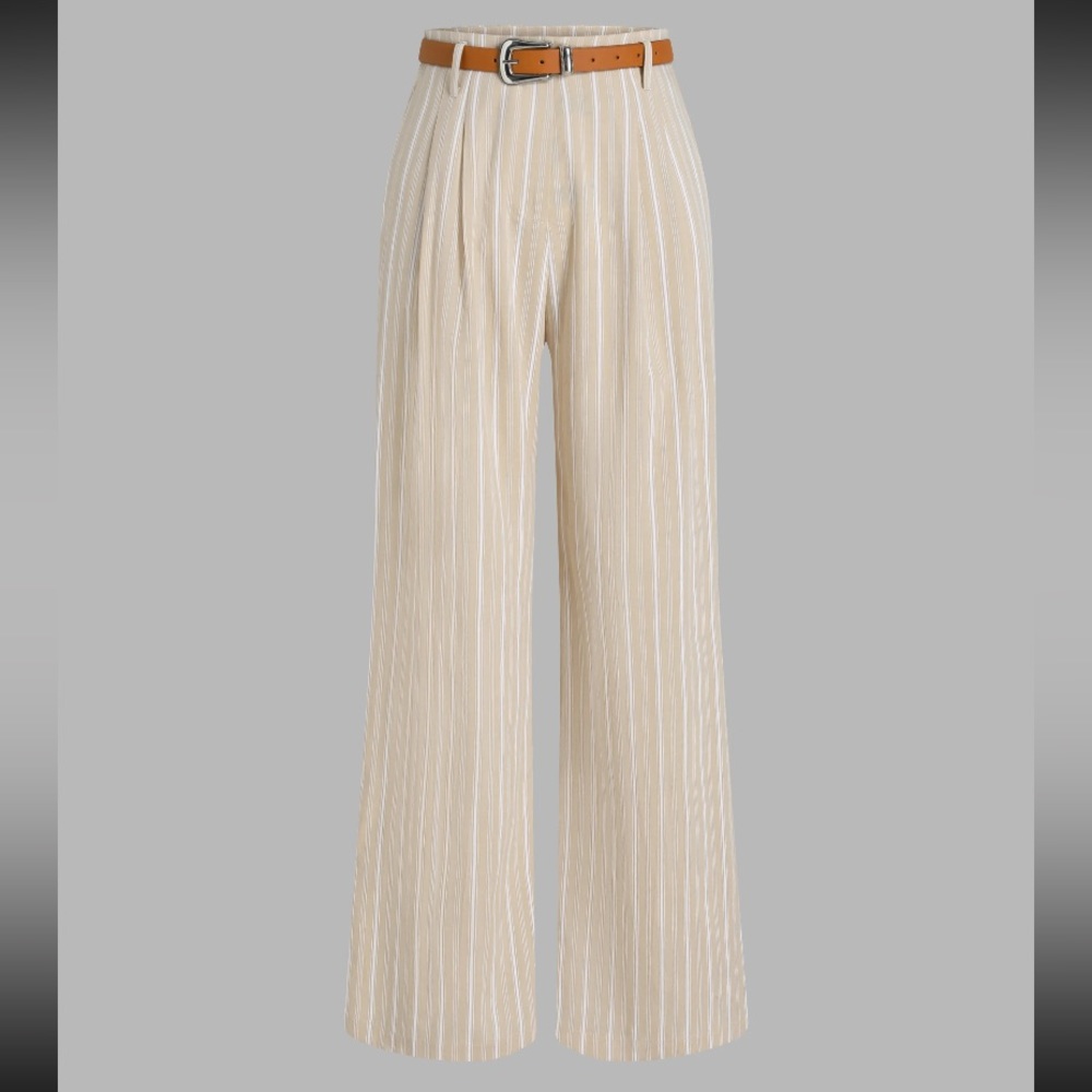 Khaki Dress Pants w/ White Stripes